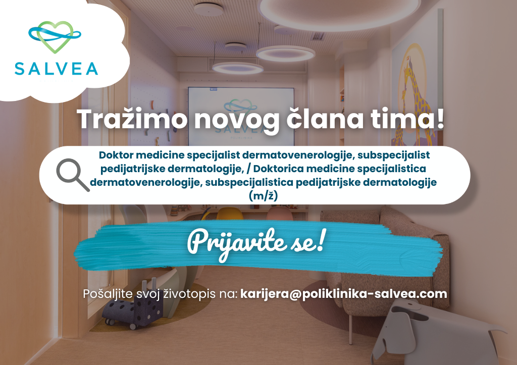 Doktor medicine specijalist dermatovenerologije, subspecijalist pedijatrijske dermatologije, / Doktorica medicine specijalistica dermatovenerologije, subspecijalistica pedijatrijske dermatologije (m/ž)